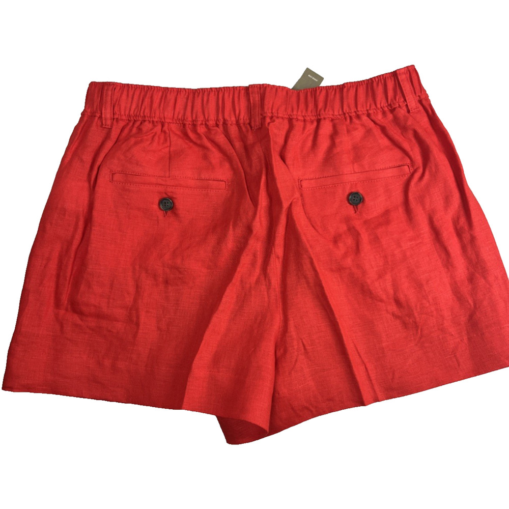 J Crew 3" Harbor Short in Linen Womens Medium Red Arroyo Chino Shorts - Picture 2 of 8